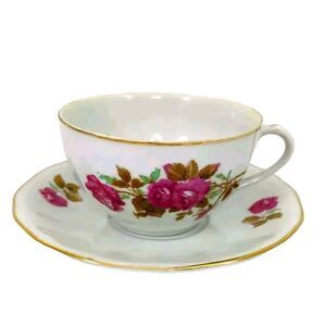 Vintage Floral Tea Cup & Saucer Set Floral Japan